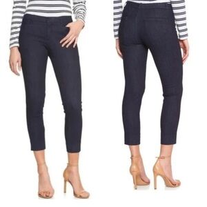Banana Republic | Women’s Midnight Blue Brushed Denim Sloan Fit Cropped Pants 4P